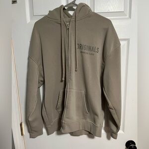 Brooklyn Cloth Men's Zip Up Hoodie Small Tan